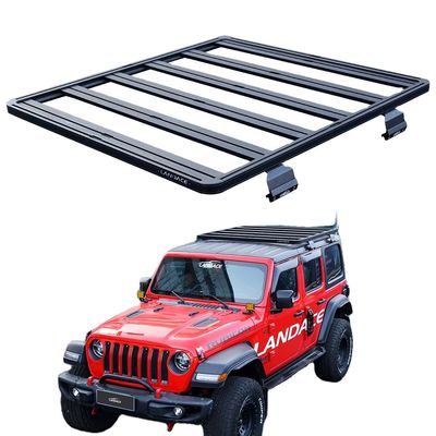 ब्लैक पाउडर कोट ऑफ रोड 4X4 एक्सेसरीज जीप रैंगलर जेएल के लिए एल्यूमीनियम छत रैक