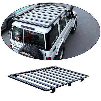 टोयोटा के लिए ऑफ रोड लैंड क्रूजर LC76 सीरीज 4x4 ब्लैक AL6063 SS304 में छत रैक माउंट