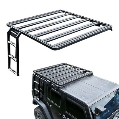 Wrangler JL JK JT छत कार्गो वाहक एनोडाइजिंग एल्यूमीनियम कार छत टोकरी
