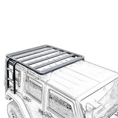 एल्यूमीनियम मिश्र धातु 4x4 जीप रैंगलर JK के लिए सामान छत रैक आसान स्थापना