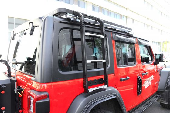 ब्लैक 4x4 ऑफरोड एक्सेसरीज Wrangler JL कार छत रैक माउंट धातु एकल साइड सीढ़ी जीप के लिए