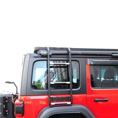 18-23 Wrangler Rubicon Jeep BLACK स्टेनलेस स्टील छत रैक सीढ़ी ऑफ रोड वाहन के लिए