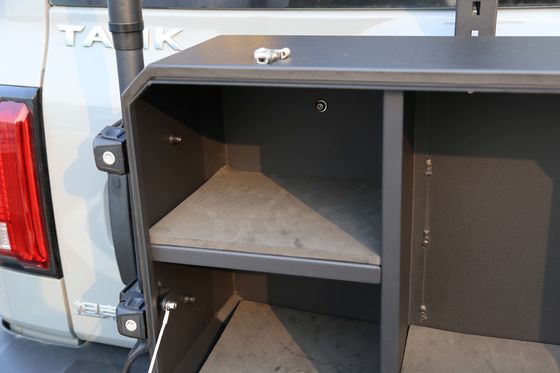 ऑफ-रोड नई डिजाइन पावर कोटिंग Wrangler टेलगेट बाहरी भंडारण बॉक्स के लिए टैंक 300 BJ40 के लिए Wrangler JL JK टैंक 300 BJ40