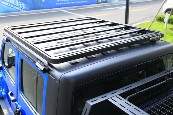 जीप ऑफ-रोड 4x4 के लिए आसान स्थापना काली छत रैक अनुकूलित बारिश गटर माउंटिंग
