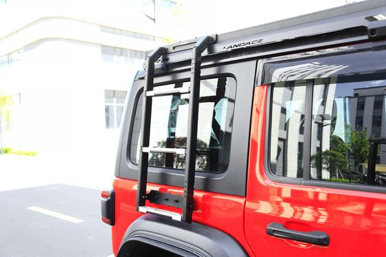 SUS304 4x4 ऑफरोड सामान Wrangler JL ब्लैक कार छत रैक माउंट धातु साइड सीढ़ी जीप के लिए