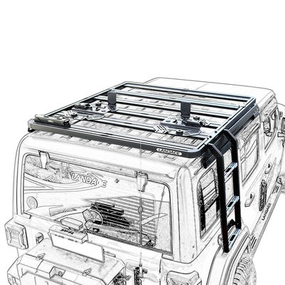 टेलगेट सीढ़ी स्टील काली पाउडर लेपित साइड सीढ़ी के लिए WranglerJL कार फिटमेंट JEEP