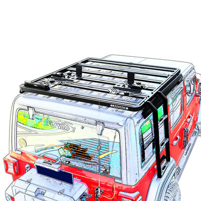 टेलगेट सीढ़ी स्टील काली पाउडर लेपित साइड सीढ़ी के लिए WranglerJL कार फिटमेंट JEEP