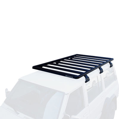 23.5KG एल्यूमीनियम मिश्र धातु छत टोकरी निसान गश्ती Y60 4X4 कार छत रैक के लिए काले रंग में