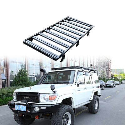 टोयोटा के लिए ऑफ रोड लैंड क्रूजर LC76 सीरीज 4x4 ब्लैक AL6063 SS304 में छत रैक माउंट