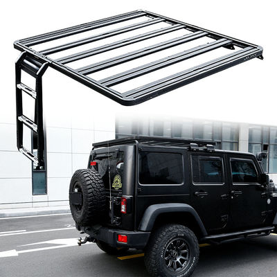 ब्लैक एल्यूमीनियम मिश्र धातु छत रैक क्रॉसबार प्लेटफॉर्म 2023 4x4 Wrangler JK के लिए अपने भंडारण स्थान का विस्तार करें