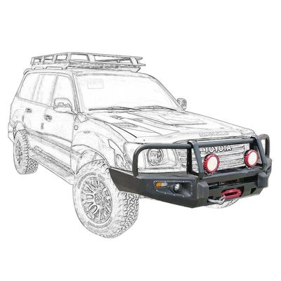 इस 4x4 बुल बार फ्रंट बंपर के साथ अपने टोयोटा LC100 के लुक और प्रदर्शन को अपग्रेड करें
