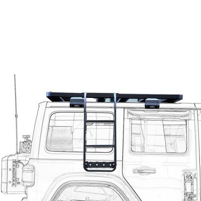 JEEP Wrangler JL JK छत रैक 4X4 वाहनों के लिए यांत्रिक शैली में कार रियर सीढ़ी