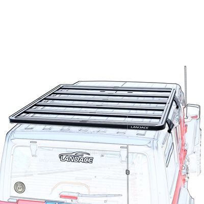 2000*1425*55mm Wrangler लंबे समय तक चलने वाले प्रदर्शन के लिए ब्लैक एल्यूमीनियम मिश्र धातु छत रैक