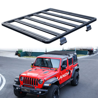 2000*1425*55mm Wrangler लंबे समय तक चलने वाले प्रदर्शन के लिए ब्लैक एल्यूमीनियम मिश्र धातु छत रैक