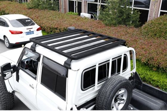 टोयोटा 4x4 वाहन बाहरी सामान के लिए 1400X1320 मिमी काली पाउडर कोटिंग छत रैक
