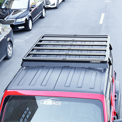 2000*1425*55mm Jeep Wrangler JL JK Flat Roof Tray Luggage Bracket के लिए काले रंग का छत रैक